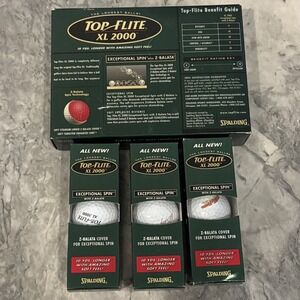 LOT‎ OF 3 Top Flight XL 2000 Golf Balls Extra Long Spalding Pack 9 NEW IN BOX